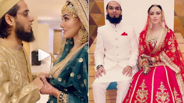 স্বামীর সঙ্গে ‘আয়াতুল কুরসি’ পড়ছেন সানা খান
